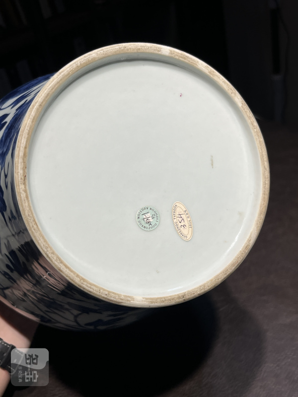 清道光 青花缠枝莲纹盖罐一对 - 图26